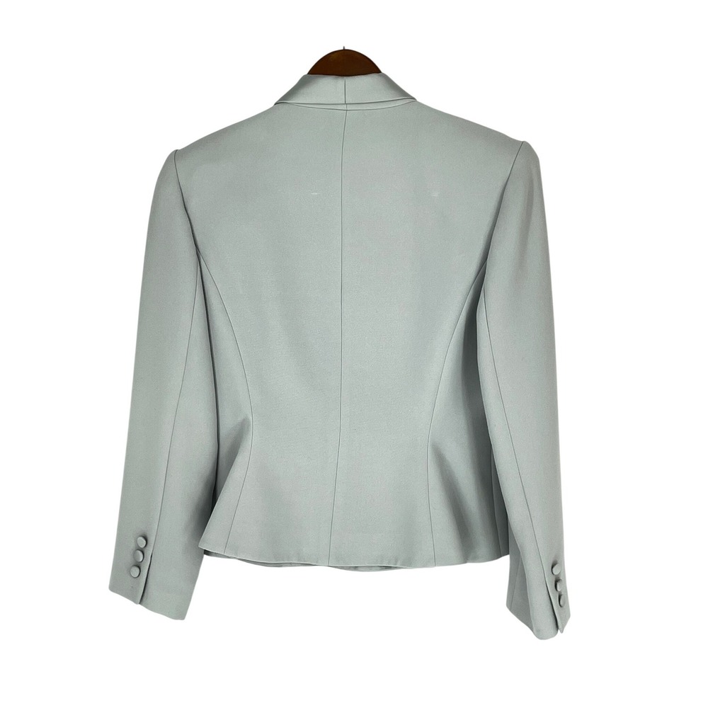 Vtg Kasper for A.S.L. Women Blazer 4 Peplum Shawl Collar Gray Double Breasted - Picture 8 of 11